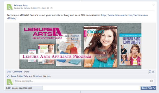Using Facebook to recruit affiliates